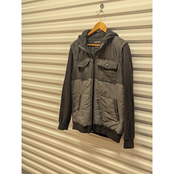 RVCA Size Medium Black & Grey Puffered Waywood Hooded Jacket - Picture 3 of 8
